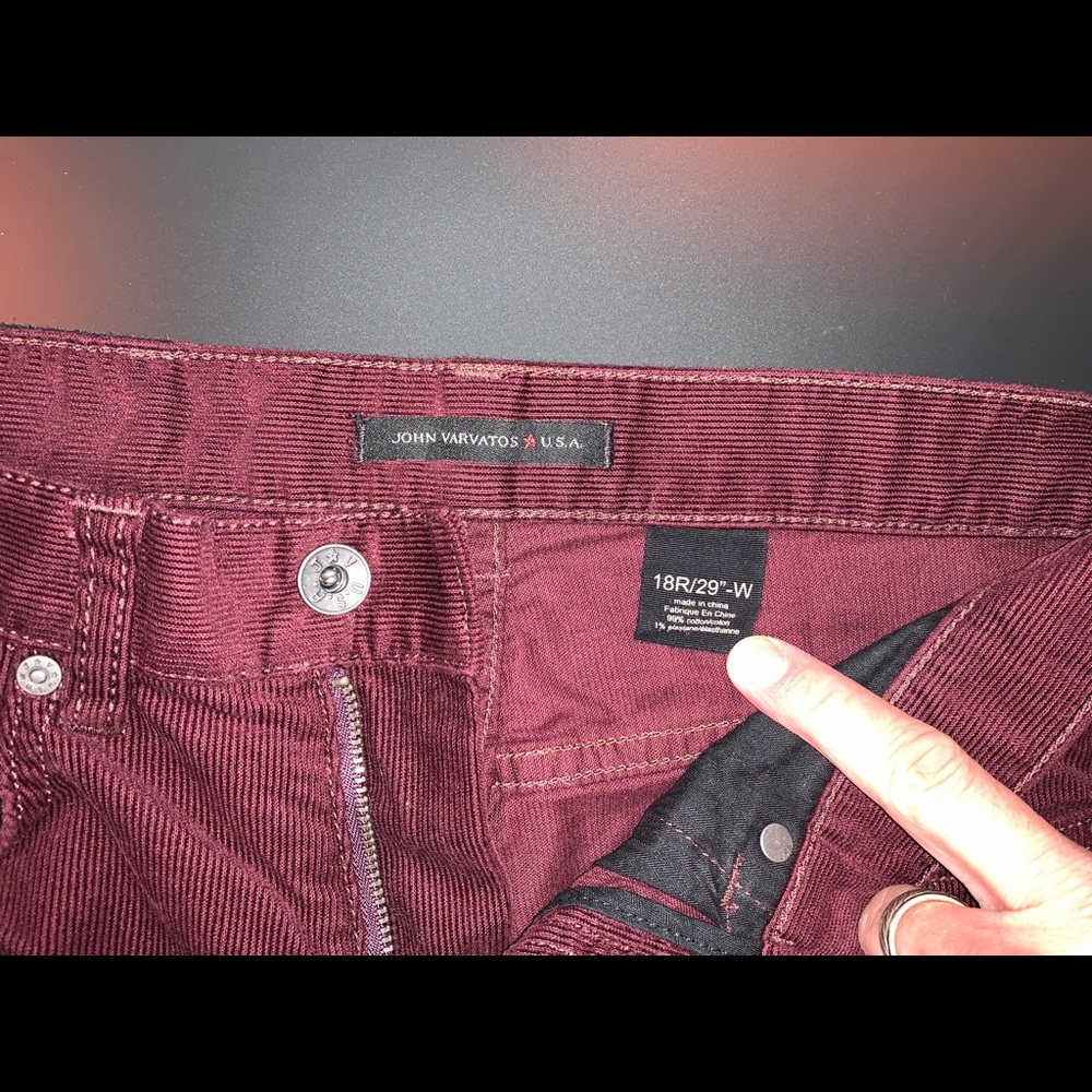 Boy’s John Varvatos burgundy corduroy pants